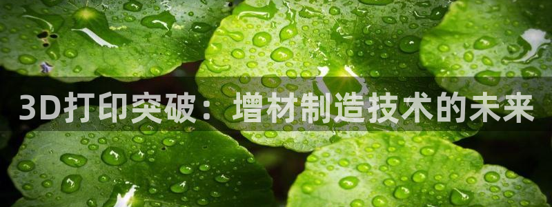 彩神大发云：3D打印突破：增材制造技术的未来