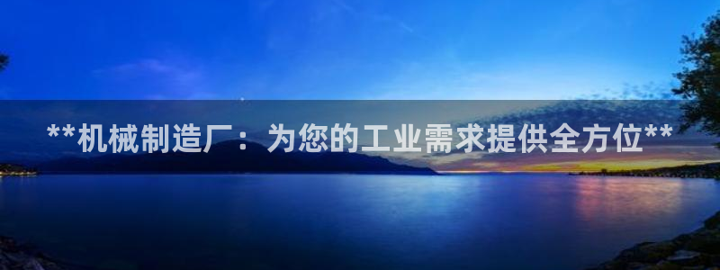 彩神购彩-购彩大厅入口500：**机械制造厂：为您的工业需求提供全方位**