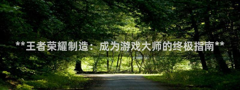 彩神v8首页：**王者荣耀制造：成为游戏大师的终极指南**
