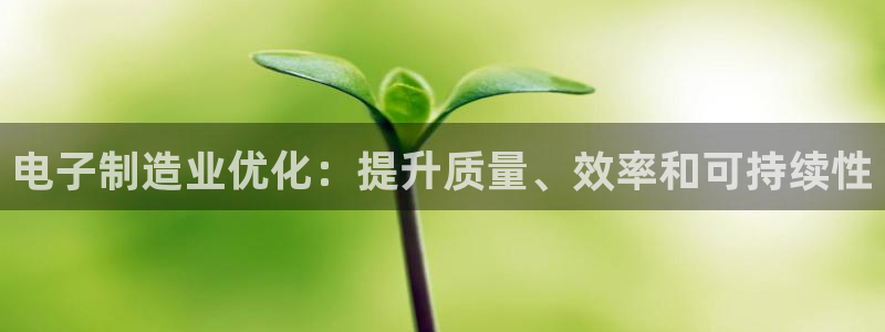 天天彩神welcome：电子制造业优化：提升质量、效率和可持续性