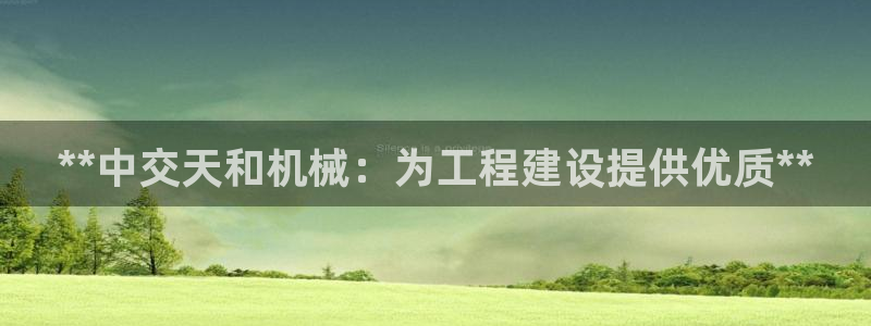 彩神vii官网大赢家：**中交天和机械：为工程建设提供优质*