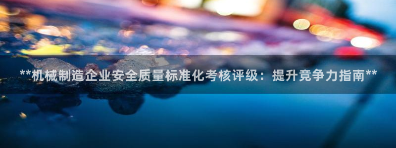 彩神v1破解器：**机械制造企业安全质量标准化考核评级：提升