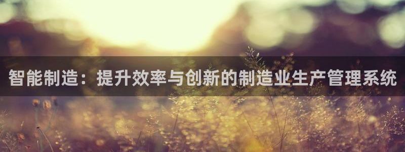 彩神赢钱了吗是真的吗：智能制造：提升效率与创新的制造业生产管理系统