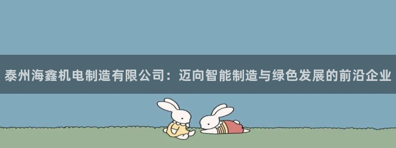 彩神系列平台：泰州海鑫机电制造有限公司：迈向智能制造与绿色发展的前沿企业