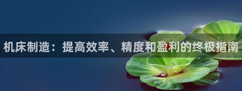 彩神v8有多久了?靠谱吗：机床制造：提高效率、精度和盈利的终极指南