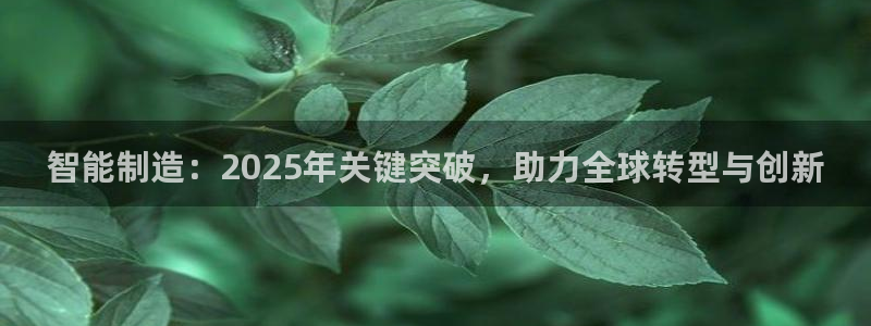 彩神是正规平台吗安全吗：智能制造：2025年关键突破，助力全球转型与创新