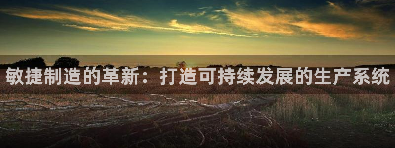 彩神是正规平台吗知乎：敏捷制造的革新：打造可持续发展的生产系统